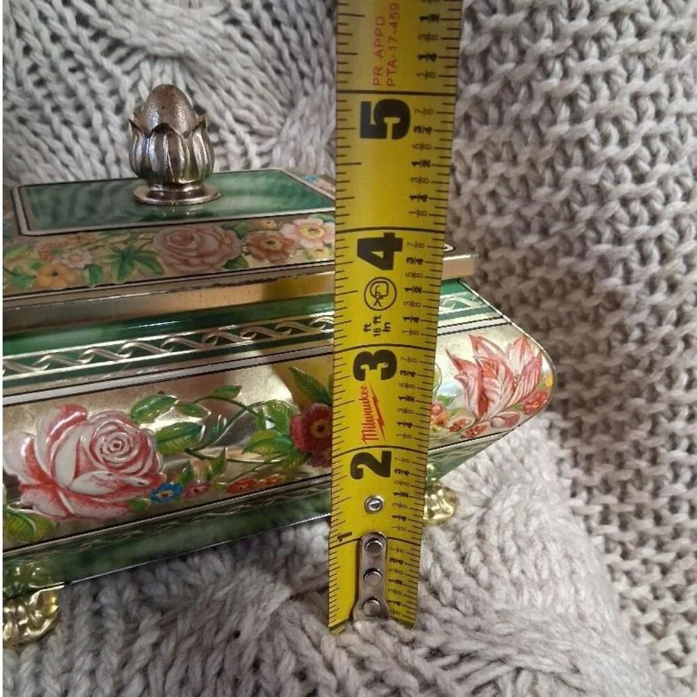 Vintage Blue Bird Confectionery Tin Box W/ Floral Design & Lid Harry Vincent Ltd